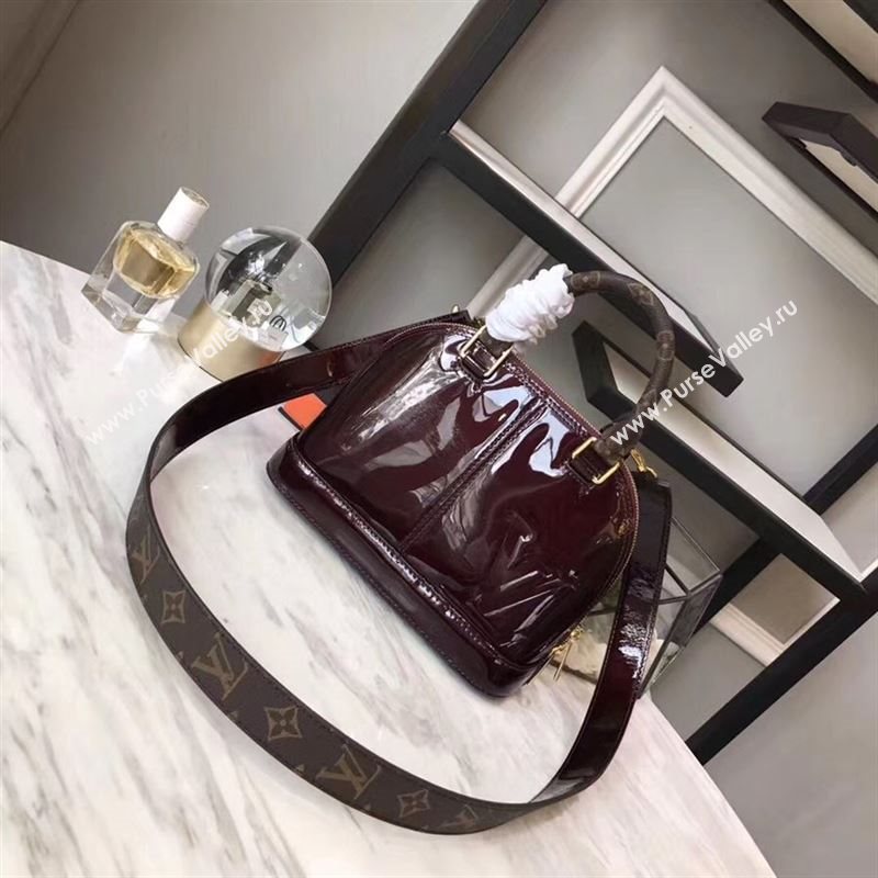 replica Louis Vuitton LV Alma BB Handbag Monogram Real Leather Shoulder Bag M54785 Wine