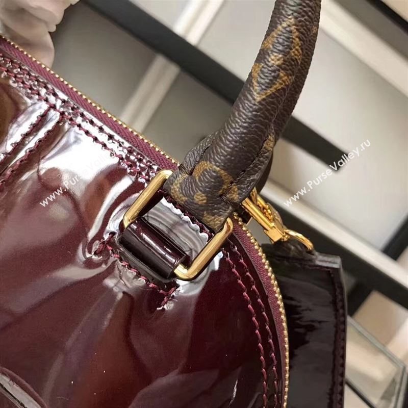 replica Louis Vuitton LV Alma BB Handbag Monogram Real Leather Shoulder Bag M54785 Wine