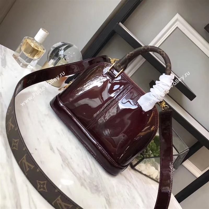 replica Louis Vuitton LV Alma BB Handbag Monogram Real Leather Shoulder Bag M54785 Wine