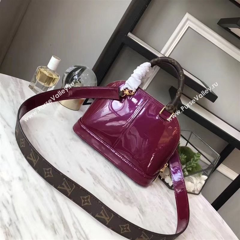 replica Louis Vuitton LV Alma BB Handbag Monogram Real Leather Shoulder Bag M54785 Maroon