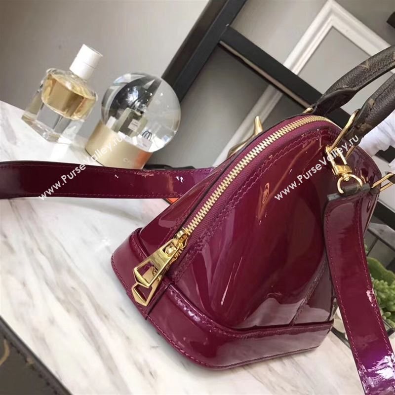 replica Louis Vuitton LV Alma BB Handbag Monogram Real Leather Shoulder Bag M54785 Maroon