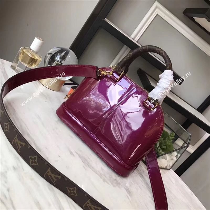 replica Louis Vuitton LV Alma BB Handbag Monogram Real Leather Shoulder Bag M54785 Maroon