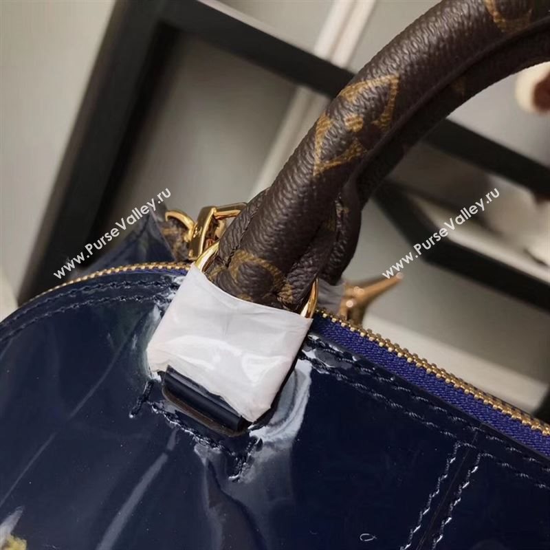 replica Louis Vuitton LV Alma BB Handbag Monogram Real Leather Shoulder Bag M54705 Navy
