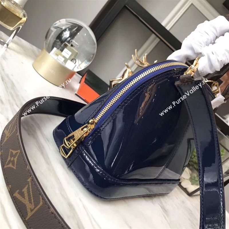 replica Louis Vuitton LV Alma BB Handbag Monogram Real Leather Shoulder Bag M54705 Navy