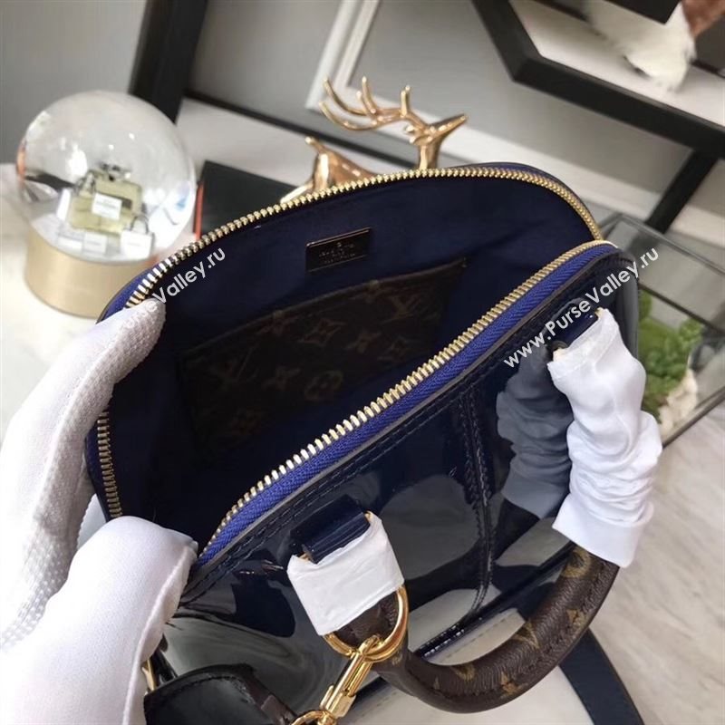 replica Louis Vuitton LV Alma BB Handbag Monogram Real Leather Shoulder Bag M54705 Navy