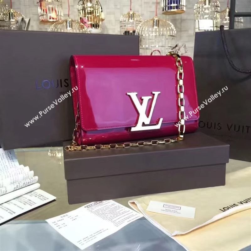 replica Louis Vuitton LV Louise PM Handbag Real Leather Chain Shoulder Bag M51601 Maroon 