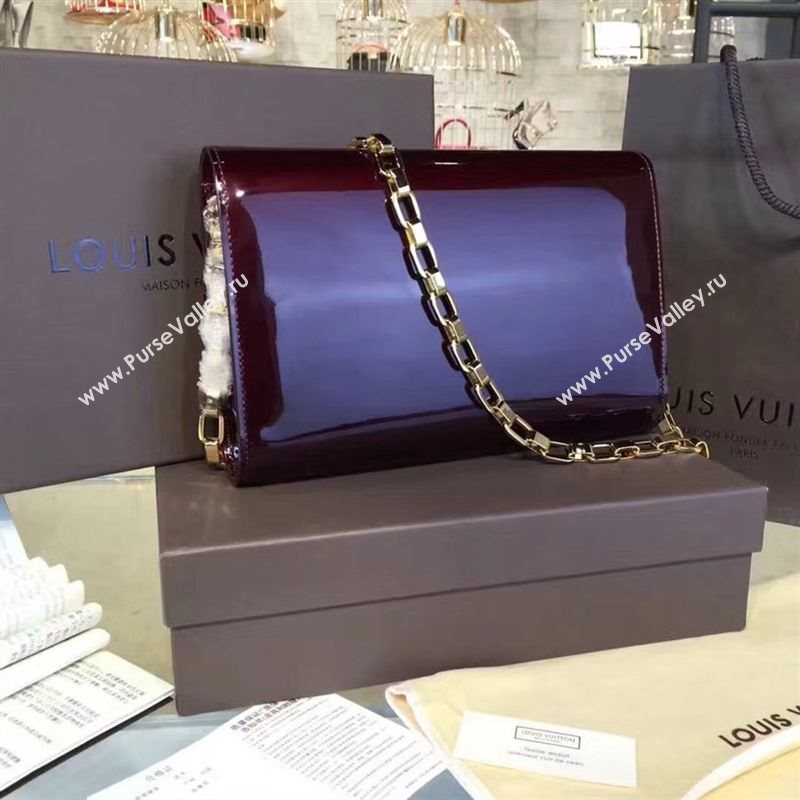 replica Louis Vuitton LV Louise PM Handbag Real Leather Chain Shoulder Bag M51601 Wine