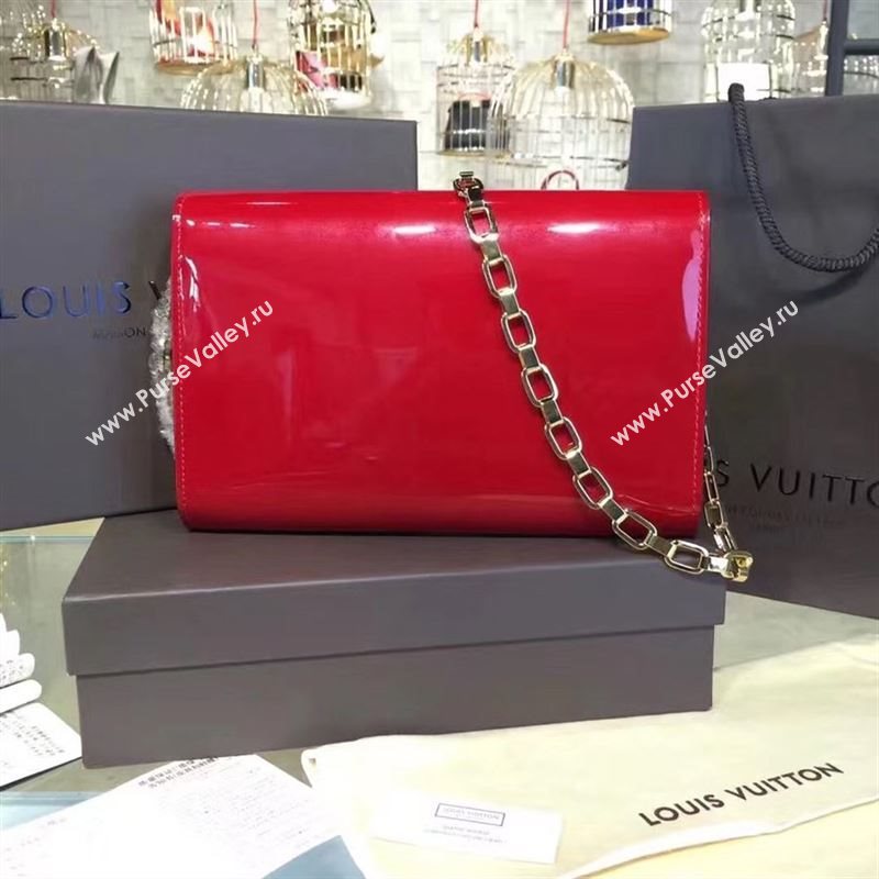 replica Louis Vuitton LV Louise PM Handbag Real Leather Chain Shoulder Bag M51602 Red