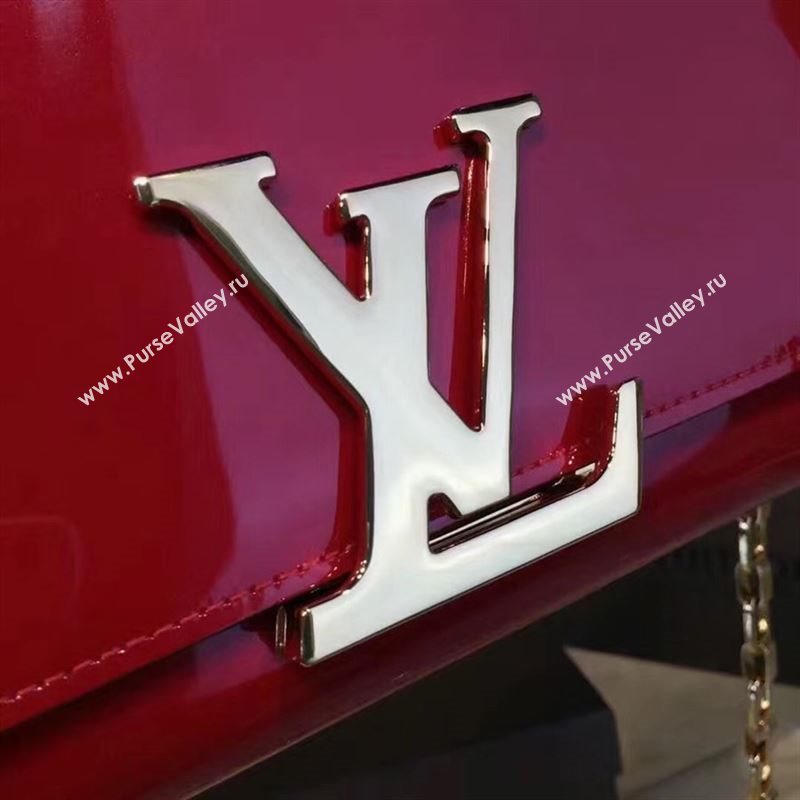 replica Louis Vuitton LV Louise PM Handbag Real Leather Chain Shoulder Bag M51602 Red