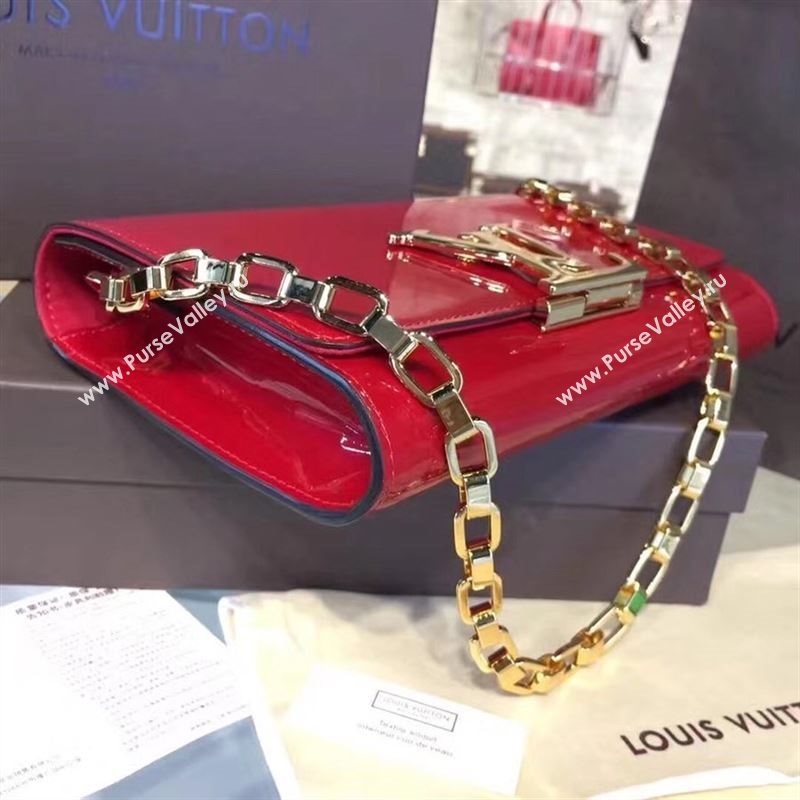 replica Louis Vuitton LV Louise PM Handbag Real Leather Chain Shoulder Bag M51602 Red