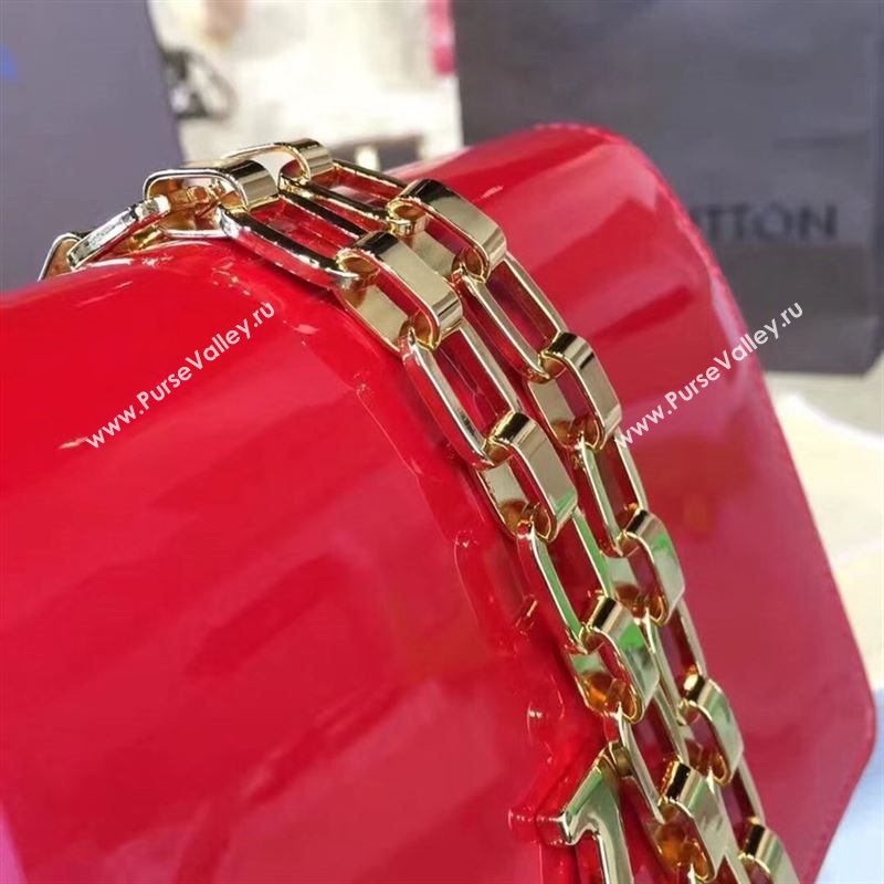 replica Louis Vuitton LV Louise PM Handbag Real Leather Chain Shoulder Bag M51602 Red