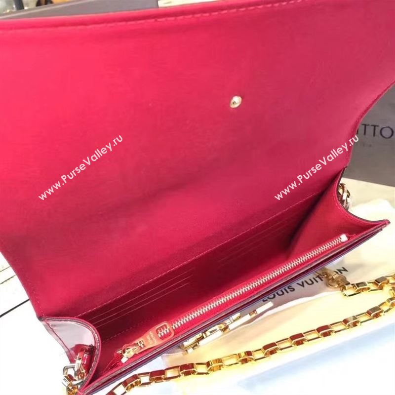 replica Louis Vuitton LV Louise PM Handbag Real Leather Chain Shoulder Bag M51602 Red