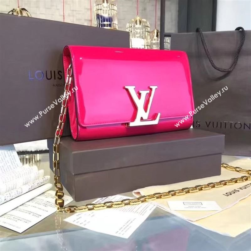 replica Louis Vuitton LV Louise PM Handbag Real Leather Chain Shoulder Bag M51601 Rose