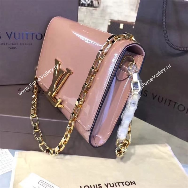 replica Louis Vuitton LV Louise PM Handbag Real Leather Chain Shoulder Bag M51601 Nude