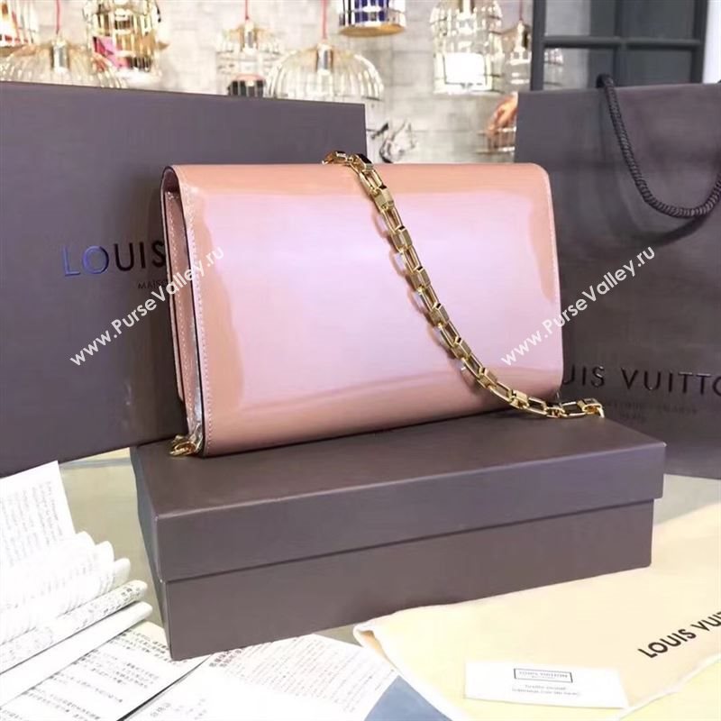 replica Louis Vuitton LV Louise PM Handbag Real Leather Chain Shoulder Bag M51601 Nude