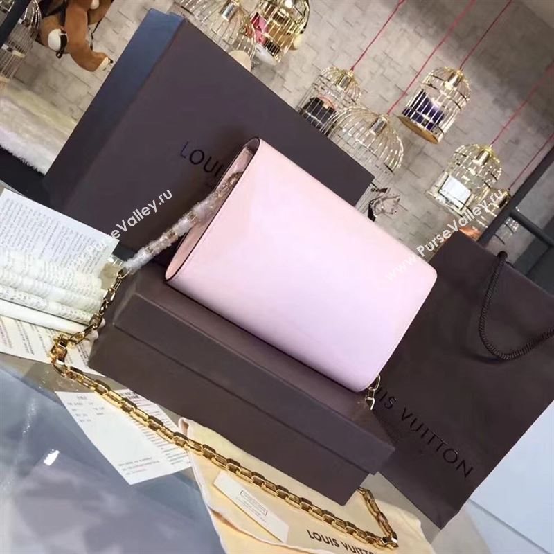 replica Louis Vuitton LV Louise PM Handbag Real Leather Chain Shoulder Bag M51603 Pink