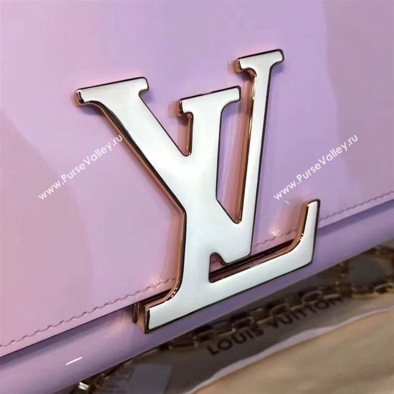 replica Louis Vuitton LV Louise PM Handbag Real Leather Chain Shoulder Bag M51603 Pink