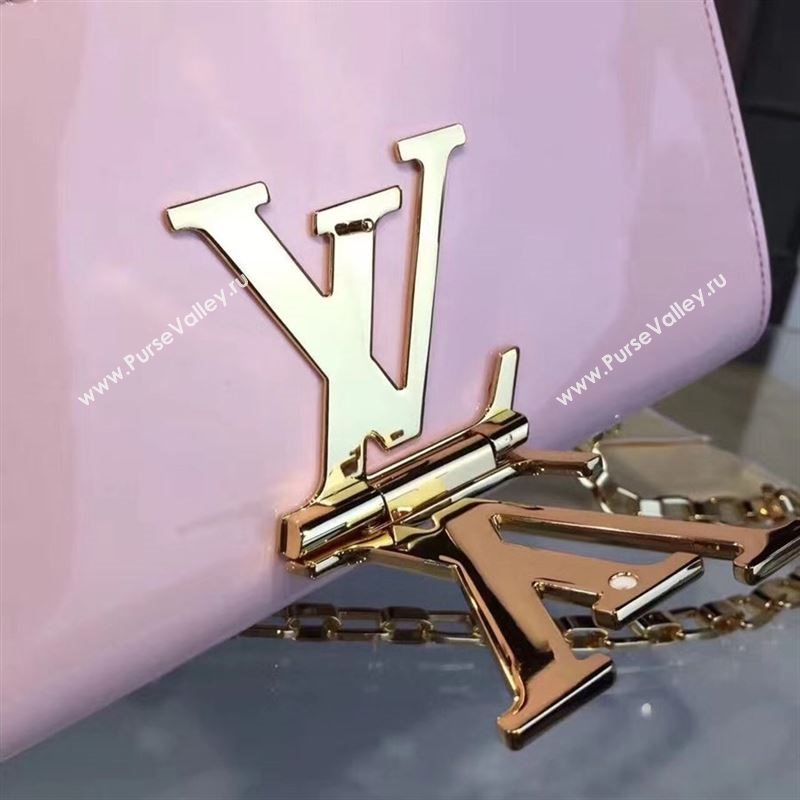 replica Louis Vuitton LV Louise PM Handbag Real Leather Chain Shoulder Bag M51603 Pink