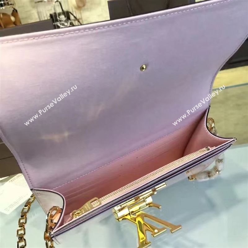 replica Louis Vuitton LV Louise PM Handbag Real Leather Chain Shoulder Bag M51603 Pink