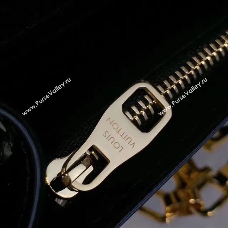 replica Louis Vuitton LV Louise PM Handbag Real Leather Chain Shoulder Bag M51601 Black