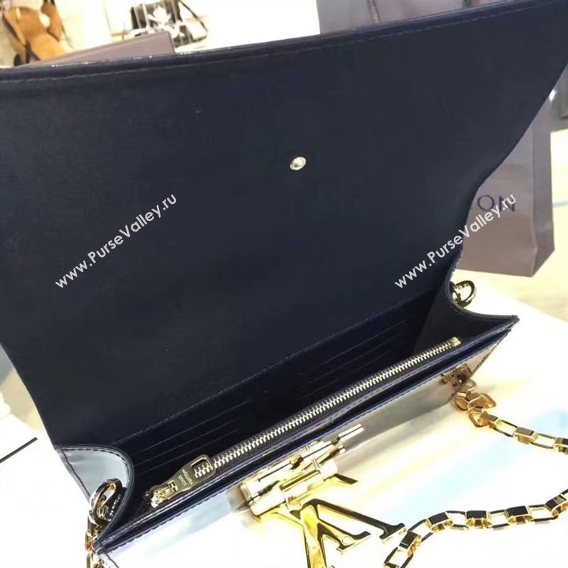 replica Louis Vuitton LV Louise PM Handbag Real Leather Chain Shoulder Bag M51601 Black