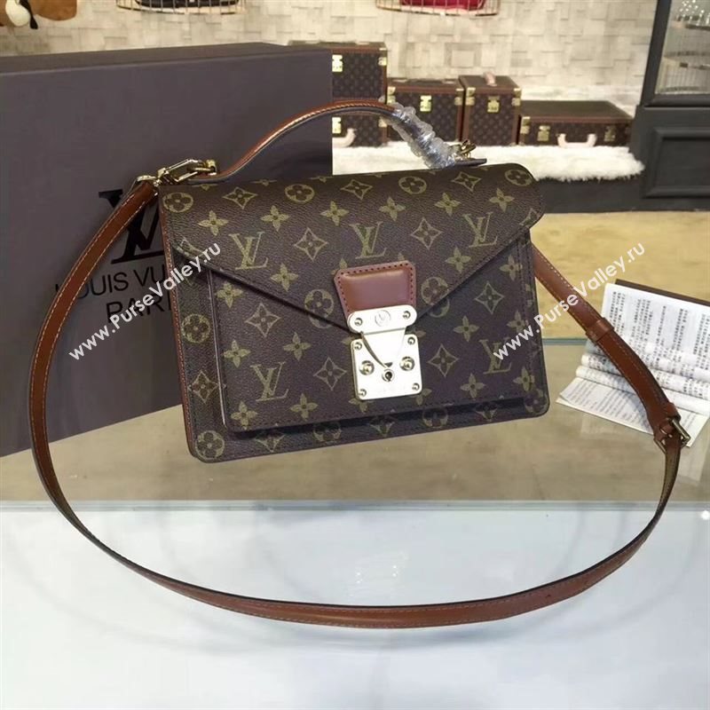 replica Louis Vuitton LV Messenger Box Handbag Monogram Shoulder Bag M51187 Brown