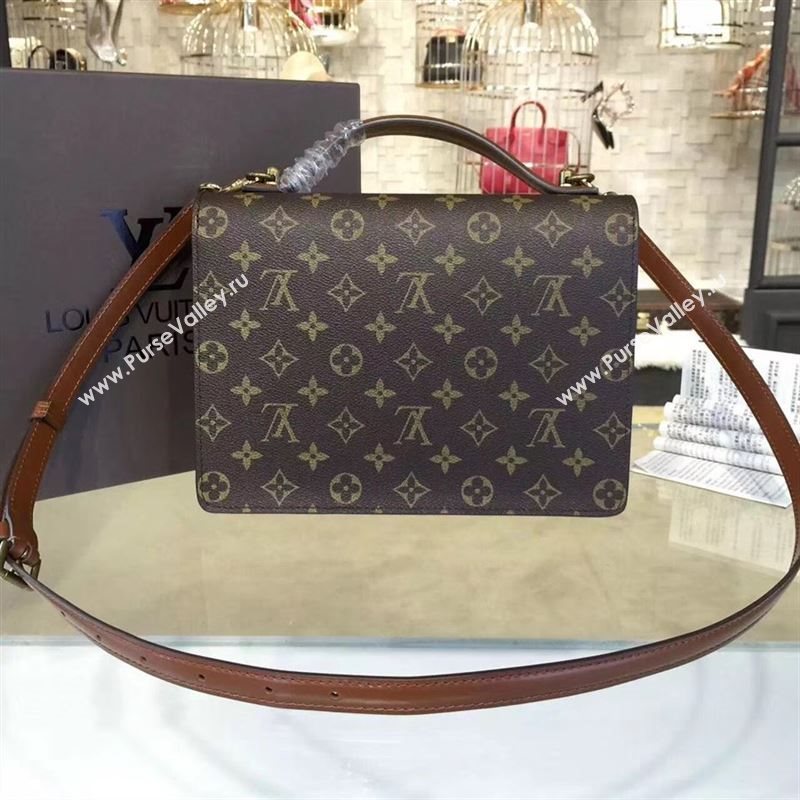 replica Louis Vuitton LV Messenger Box Handbag Monogram Shoulder Bag M51187 Brown