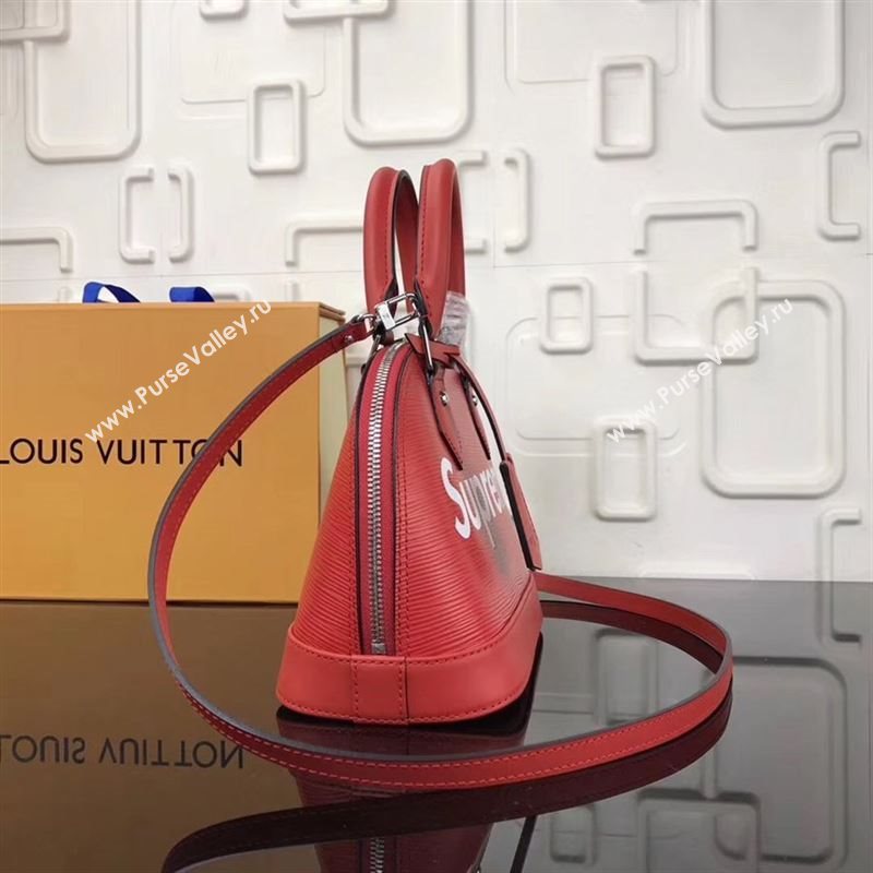 replica Louis Vuitton LV Supreme Alma BB Handbag Epi Leather Shoulder Bag M40301 Red