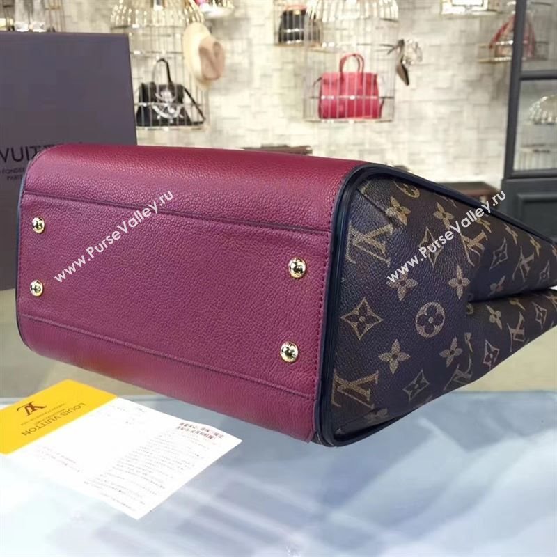 replica Louis Vuitton LV Kimono Handbag Monogram Leather Tote Bag M40521 Maroon