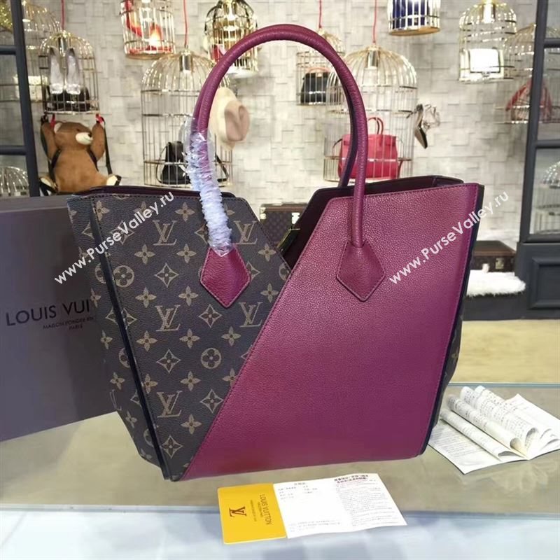 replica Louis Vuitton LV Kimono Handbag Monogram Leather Tote Bag M40521 Maroon