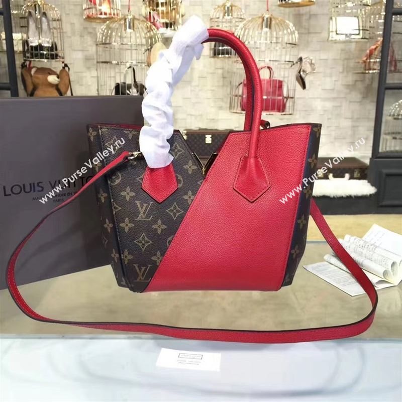 replica Louis Vuitton LV Kimono PM Handbag Monogram Leather Shoulder Bag M41856 Red
