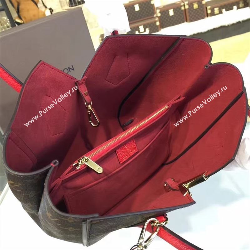 replica Louis Vuitton LV Kimono PM Handbag Monogram Leather Shoulder Bag M41856 Red