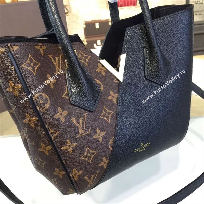 replica Louis Vuitton LV Kimono PM Handbag Monogram Leather Shoulder Bag M41855 Black