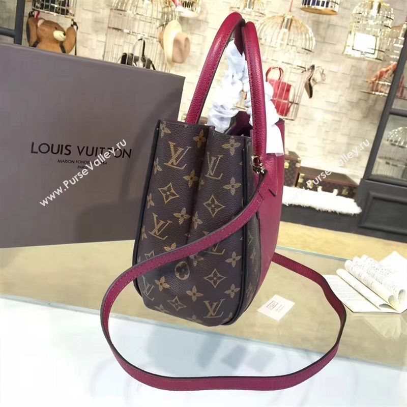 replica Louis Vuitton LV Kimono PM Handbag Monogram Leather Shoulder Bag M41854 Maroon