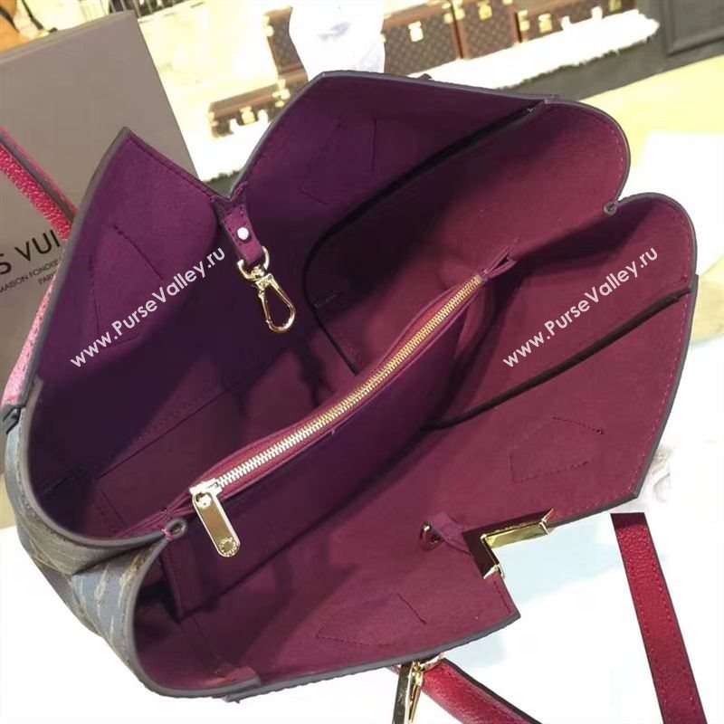 replica Louis Vuitton LV Kimono PM Handbag Monogram Leather Shoulder Bag M41854 Maroon