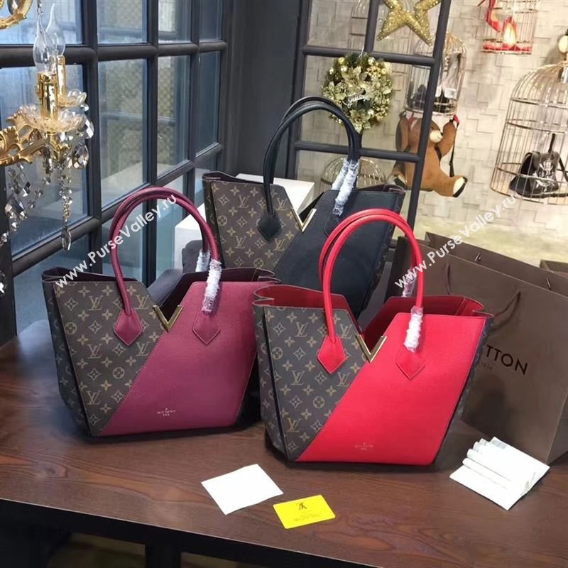 replica Louis Vuitton LV Kimono PM Handbag Monogram Leather Shoulder Bag M41854 Maroon