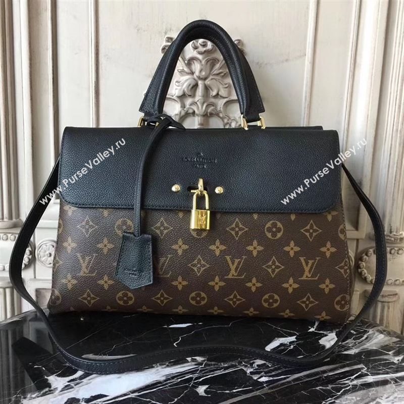 replica Louis Vuitton LV Monogram Venus Handbag Leather Shoulder Bag M41737 Black