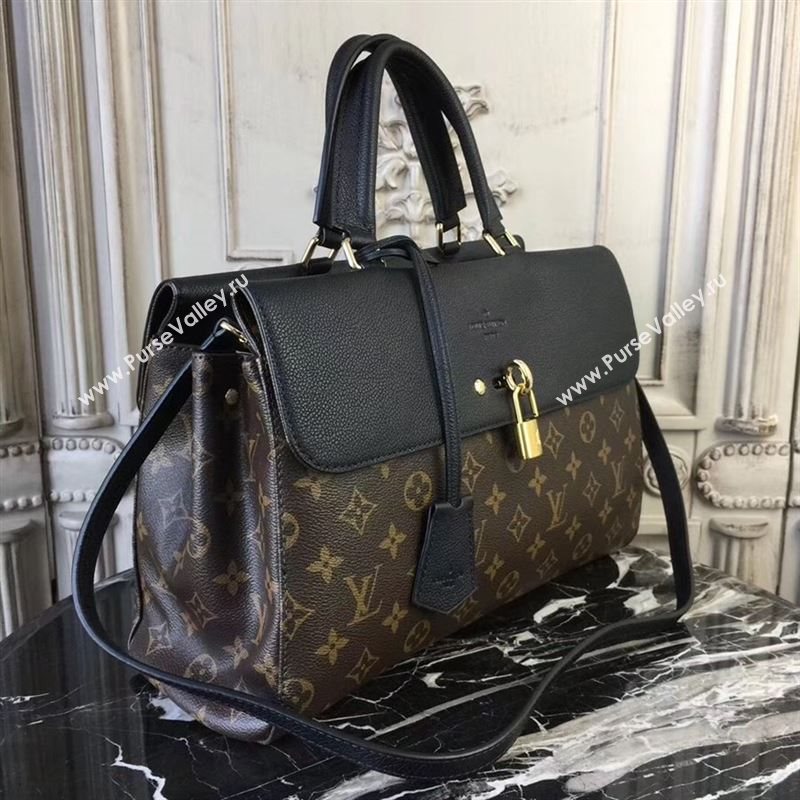 replica Louis Vuitton LV Monogram Venus Handbag Leather Shoulder Bag M41737 Black