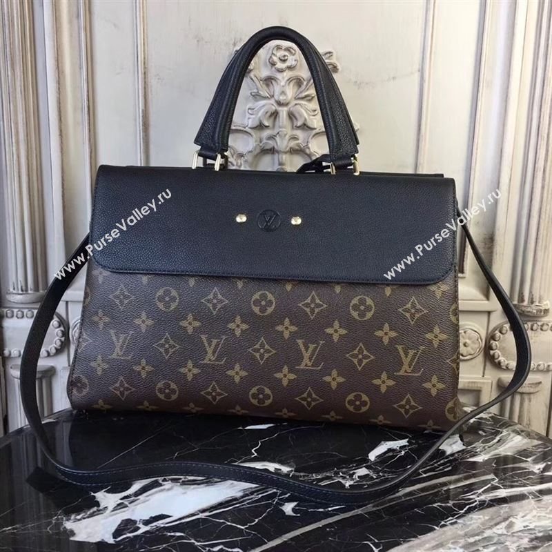 replica Louis Vuitton LV Monogram Venus Handbag Leather Shoulder Bag M41737 Black