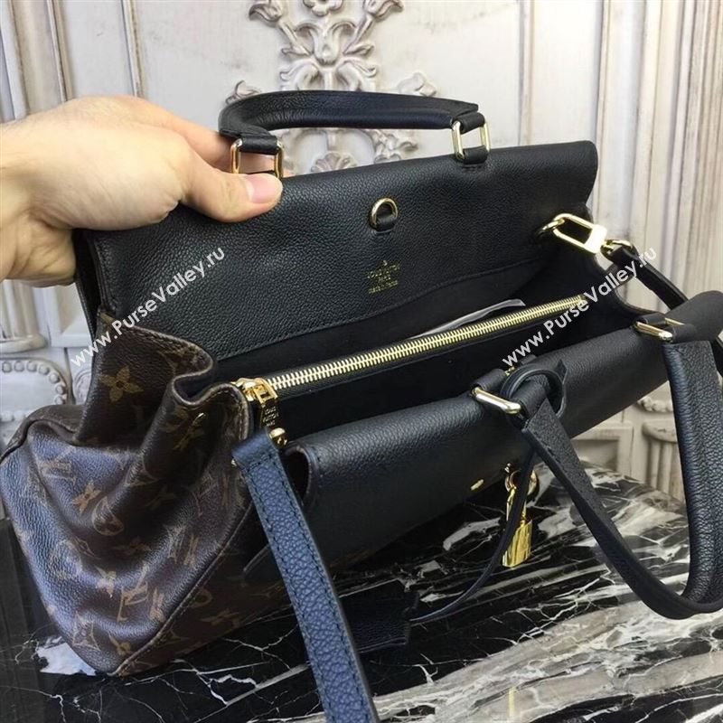 replica Louis Vuitton LV Monogram Venus Handbag Leather Shoulder Bag M41737 Black