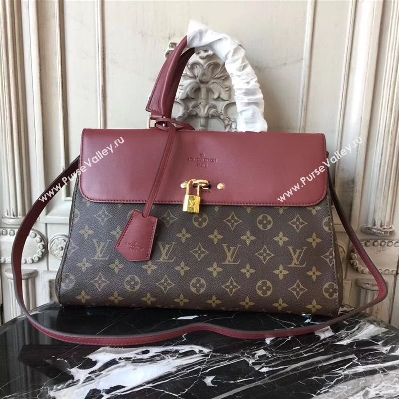 replica Louis Vuitton LV Monogram Venus Handbag Leather Shoulder Bag M42413 Maroon