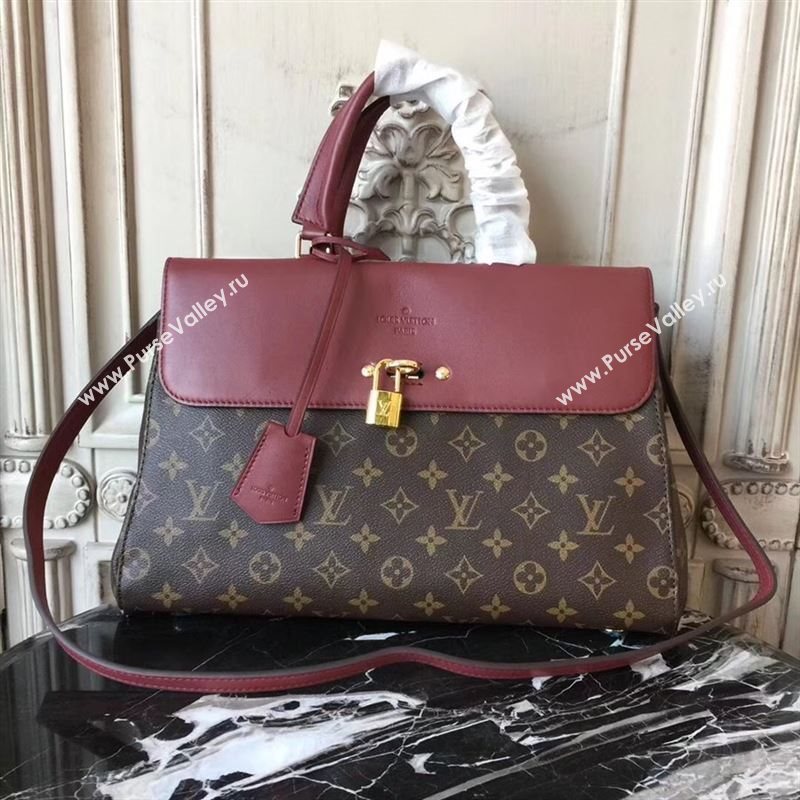 replica Louis Vuitton LV Monogram Venus Handbag Leather Shoulder Bag M42413 Maroon