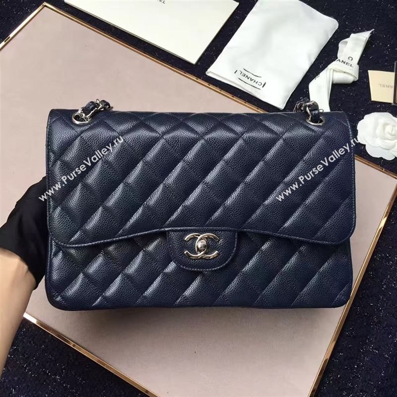 CHANEL Classic flap Caviar 14968