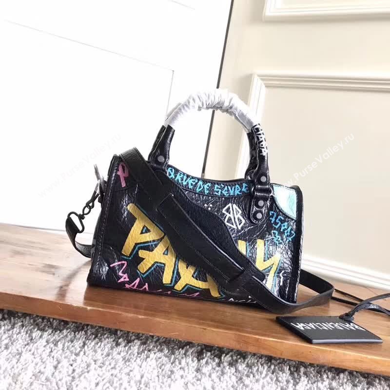 BALENCIAGA GRAFFITI CLASSIC CITY MINI 146268