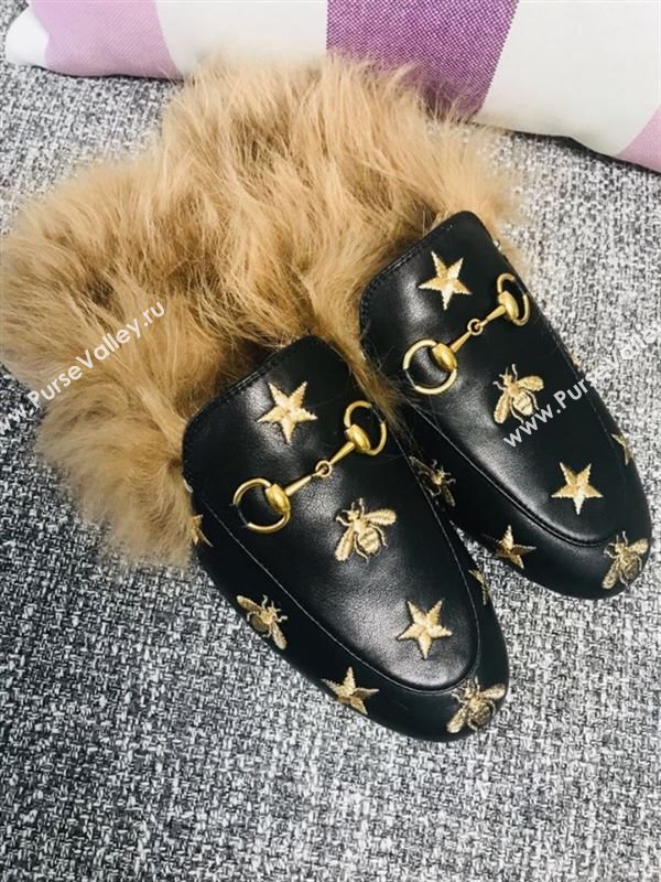 Gucci Princetown Leather Slippers 181068