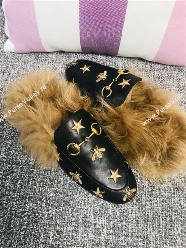 Gucci Princetown Leather Slippers 181068
