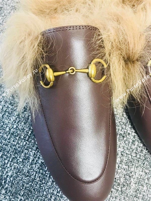 Gucci Princetown Leather Slippers 181056