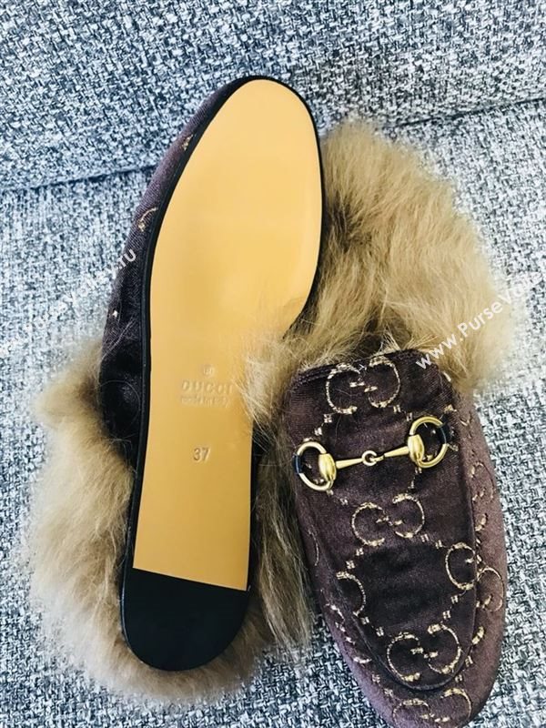 Gucci Princetown Velvet Slippers 181166