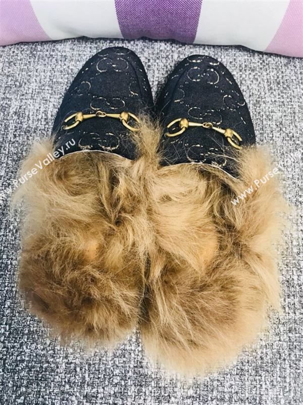 Gucci Princetown Velvet Slippers 181163