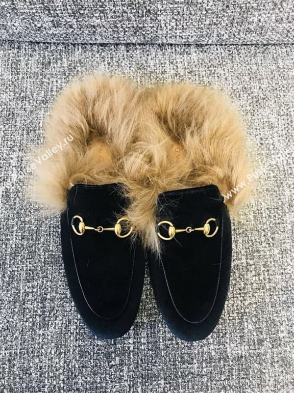 Gucci Princetown Velvet Slippers 181168